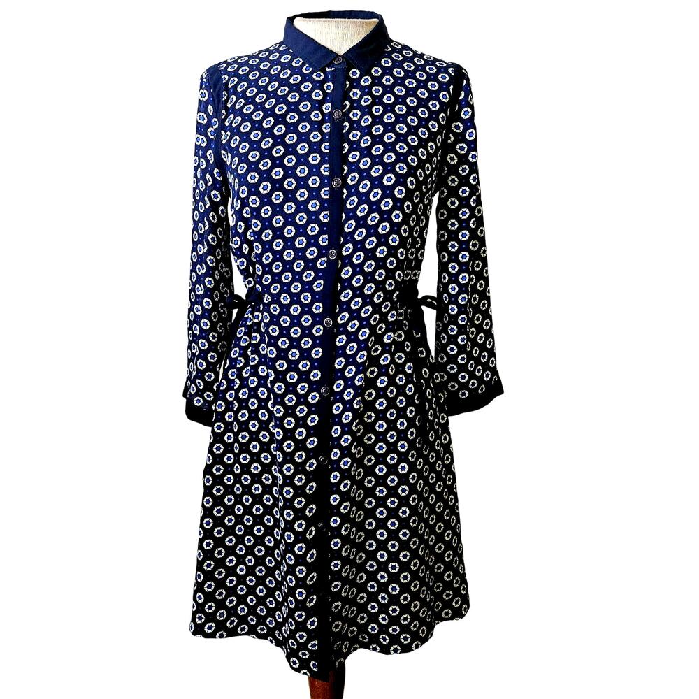 Navy Knee Length Blouson Dress Size XS